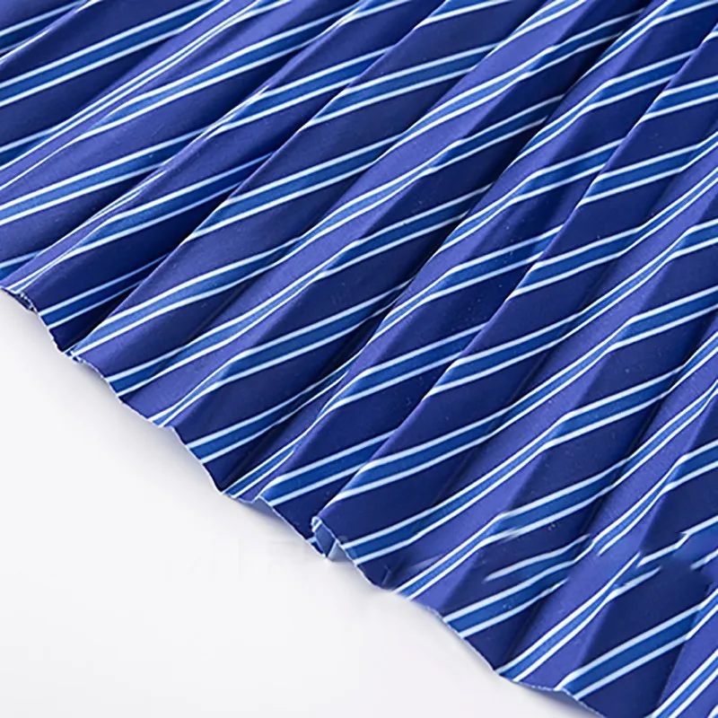 TWOTWINSTYLE Повседневная полосатая джинсовая Лоскутная Женская юбка с завышенной