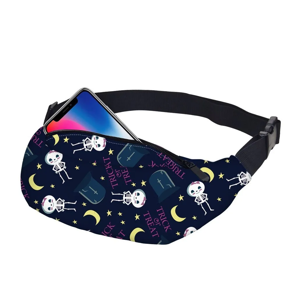 Deanfun печать на Хэллоуин с надписью Trick or treat Fanny Pack человек водонепроницаемый череп