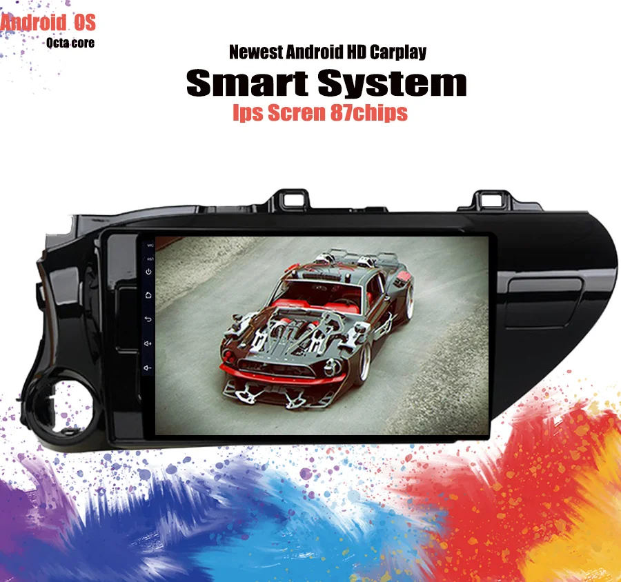 Автомобильный DVD плеер Android 10 0 ОЗУ 6 ГБ ПЗУ 128 для Toyota Hilux 16 17 2018 19 автомобильное