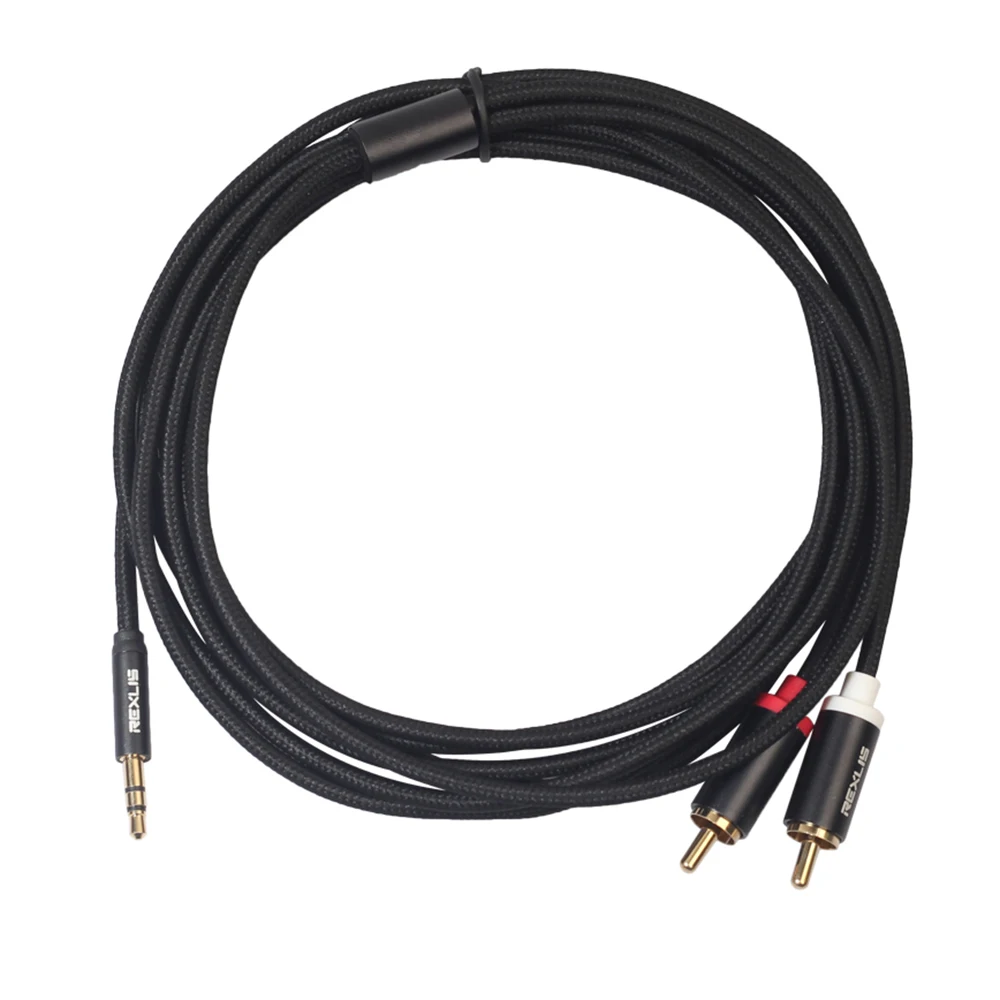 REXLIS 3 5 мм до 2Rca Y сплиттер стерео аудио кабель двунаправленный 2 Rca Aux тип двойной