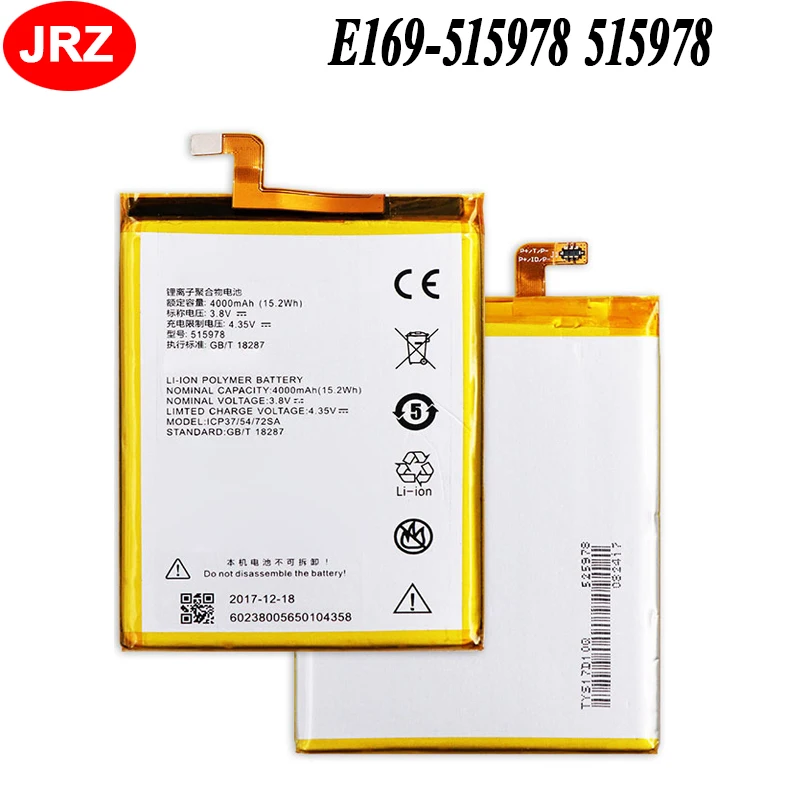 E169 515978 Аккумулятор для ZTE Blade X3 Q519T D2 A452 аккумулятор 4000 мАч|Аккумуляторы мобильных