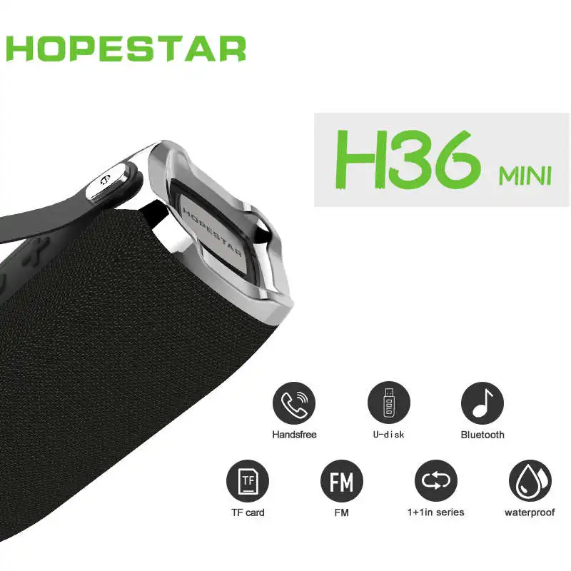 HOPESTAR H36 Мини Bluetooth динамик открытый портативный водонепроницаемый беспроводной