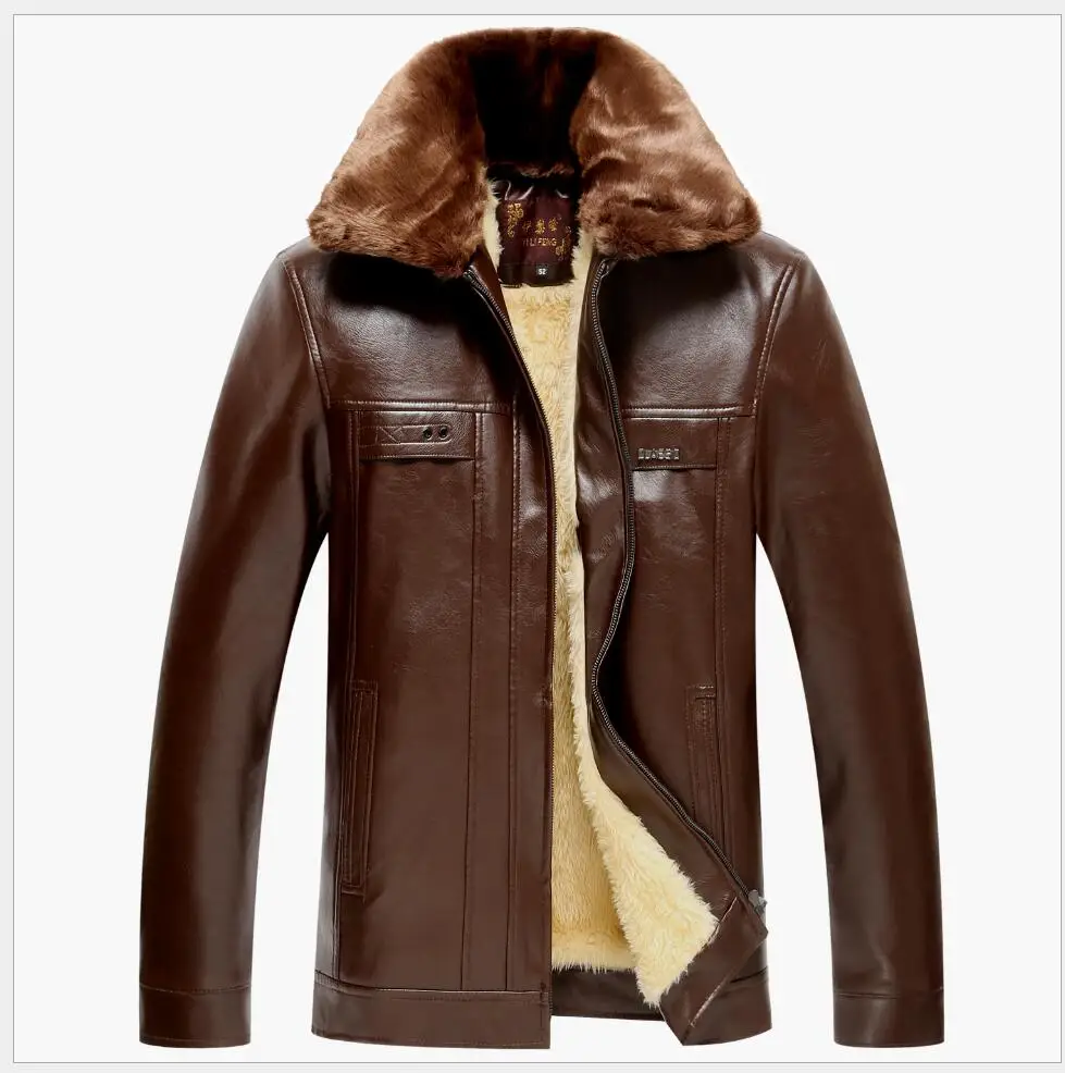 M 4xl 2021 зимние новые сандалии для среднего возраста Мужская кожаная куртка из