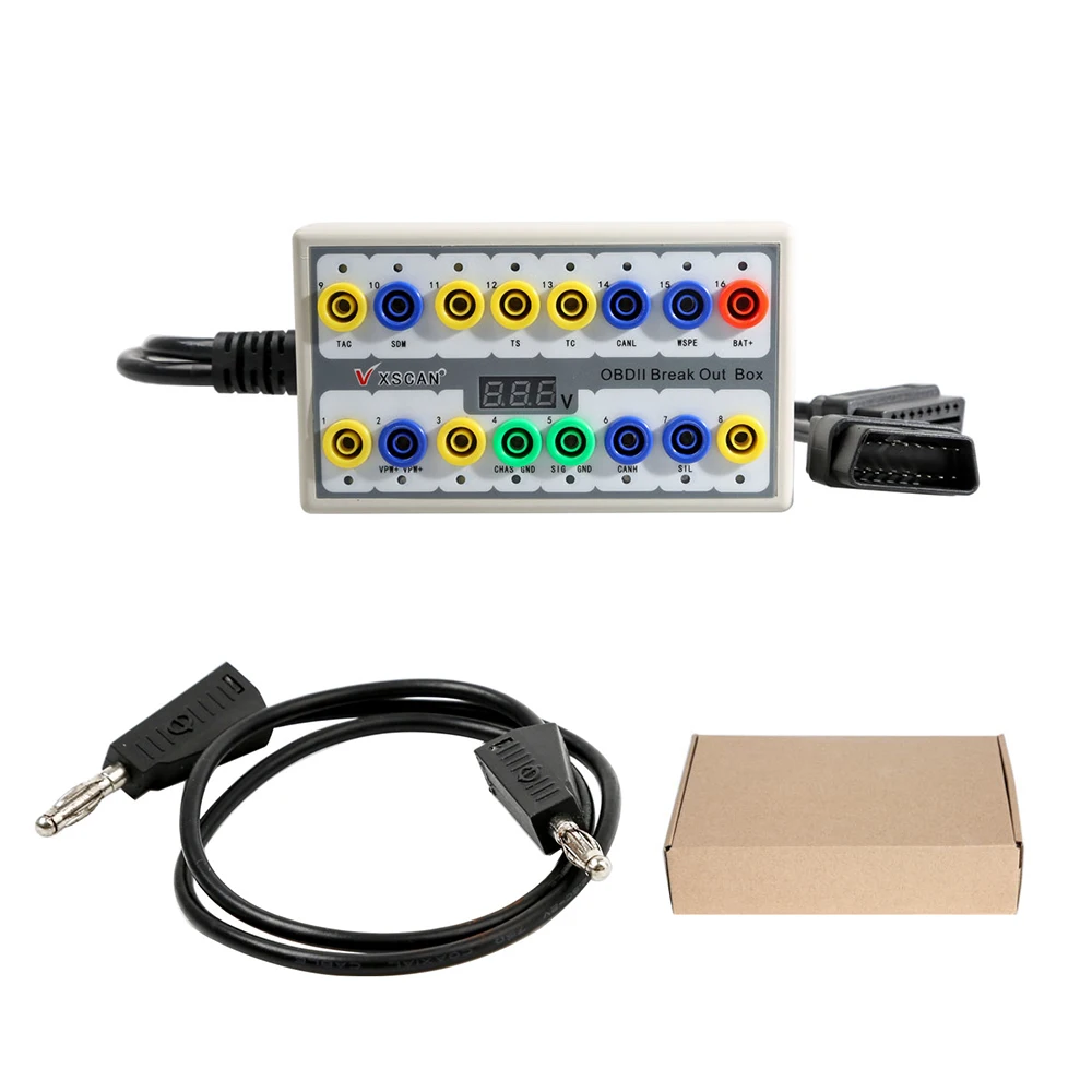 OBDII OBD2 Breakout Box Car OBD 2 Break Out Protocol Detector Auto Can Test Автомобильный разъем автомобильный
