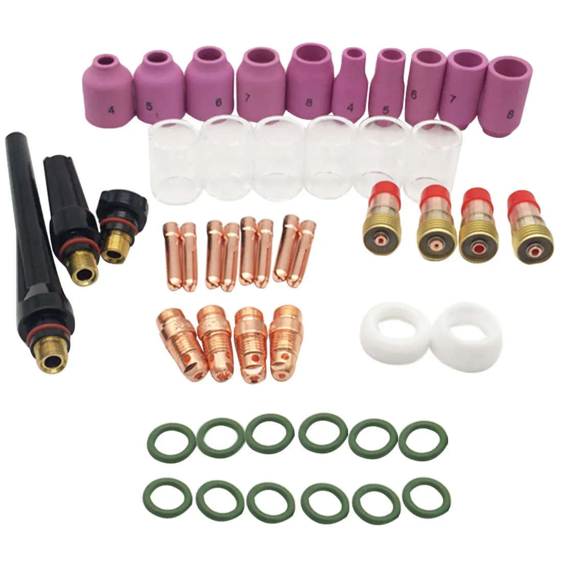 49 шт. TIG сварочный фонарь короткие газа объектив Kit чашки цанговые тела насадка