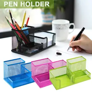 Многофункциональный настольный органайзер, черный, стиль металлическая сетка для стола, офисный контейнер держатель для карандашей и ручек, элегантный контейнер для хранения
