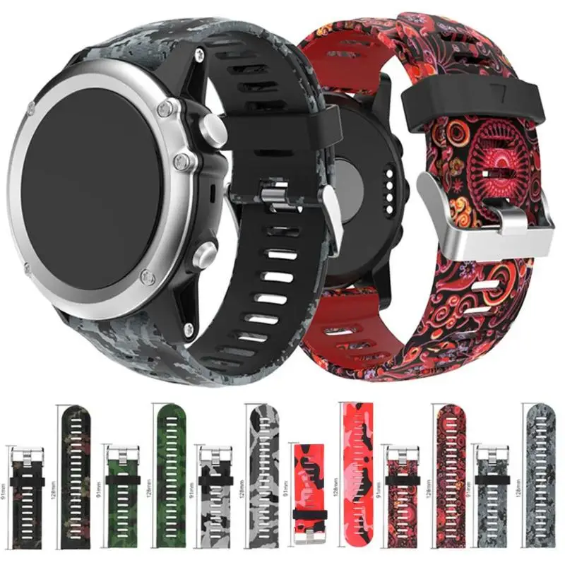 Мягкие силиконовые с рисунком ремешок для часов браслет Garmin Fenix 3/3