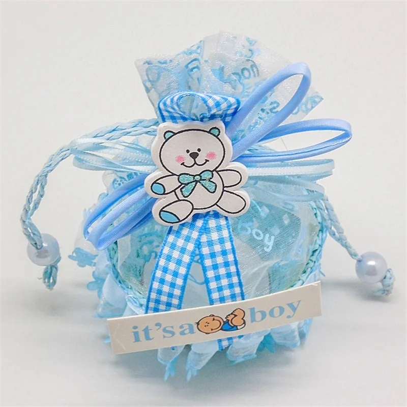 12 шт./лот коробка конфет милый медведь розовый и синий Baby Boy девочка Подарочная
