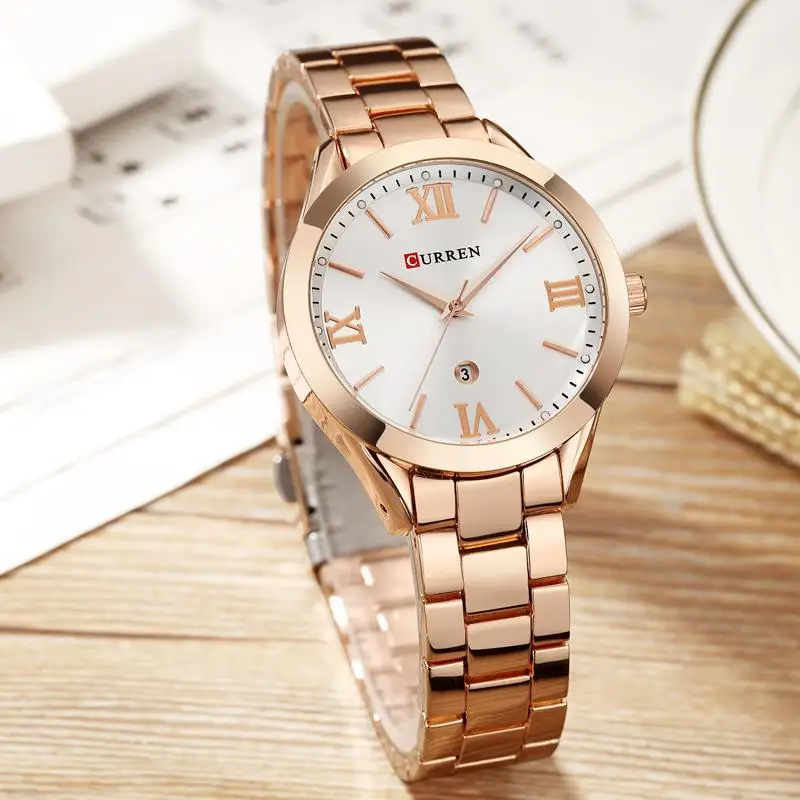 CURREN золотые часы женские 9007 сталь браслет Relogio Feminino Montre Femme|Женские часы-браслеты|