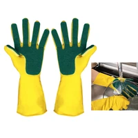 sponge fingers kitchen cleaning gloves one pair reusable household garden dishwashing latex washing gloves disposable tools