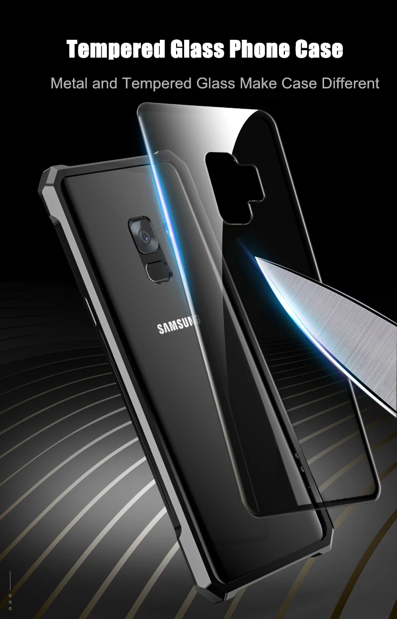 Для samsung S9 S8 Plus Note9 Bumper Note 9 8 чехол металлический алюминий рамка с прозрачным