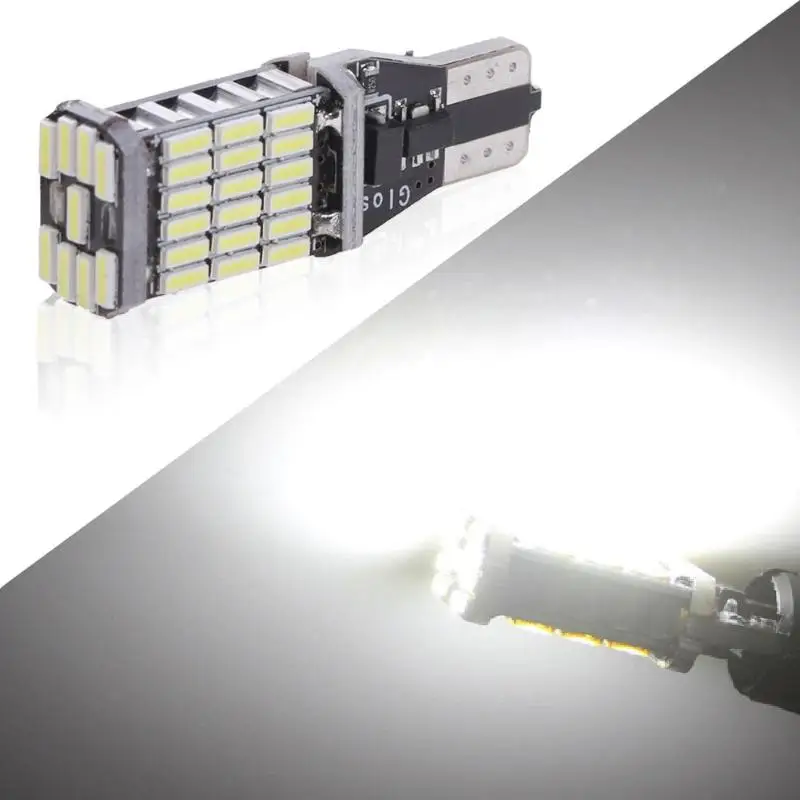 Светодиодный фонарь заднего хода T15 W16W 2 шт. 920 921 912 Canbus 4014 45SMD высокий светильник