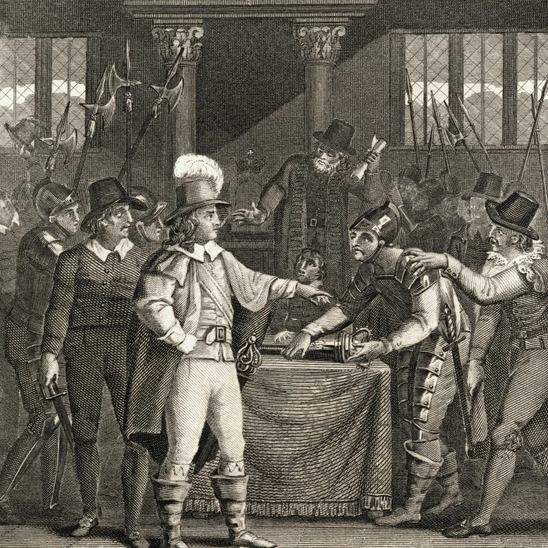 Кромвель распадает длинный парламент. Напечатано в Лондоне для Thomas Kelly 17 Paternoster Row.