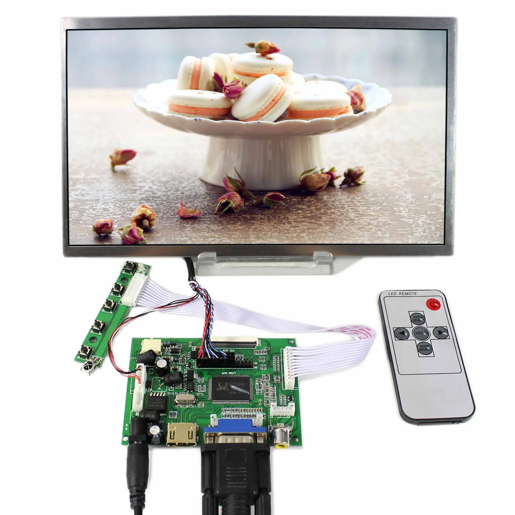 

LTN101NT02 B101AW03 N101L6 LP101WS 10.1" LCD Screen 1024X600 LCD Controller Board HD MI VGA CVBS