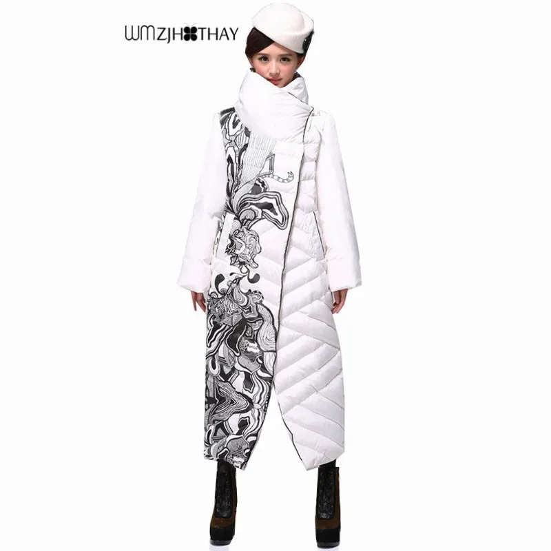 Фото Новая мода винтажный узор Женская парка женский зимний пуховик высокое качество