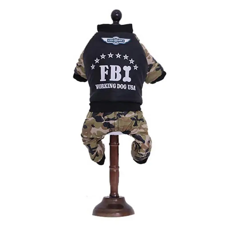 Крутая Одежда для собак из FBI утепленный комбинезон щенка костюм теплая зимняя