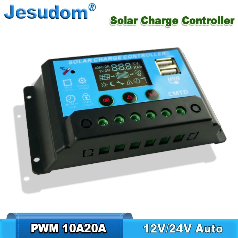 20A10A 12V24V авто. Контроллеры солнечного зарядного устройства ЖК дисплей
