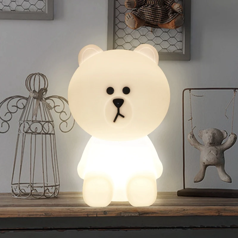 Brown Bear Cute Lamp Led Children'S Night Light Table Creative Fixtures For The Baby Kids Room(Eu Plug) | Лампы и освещение