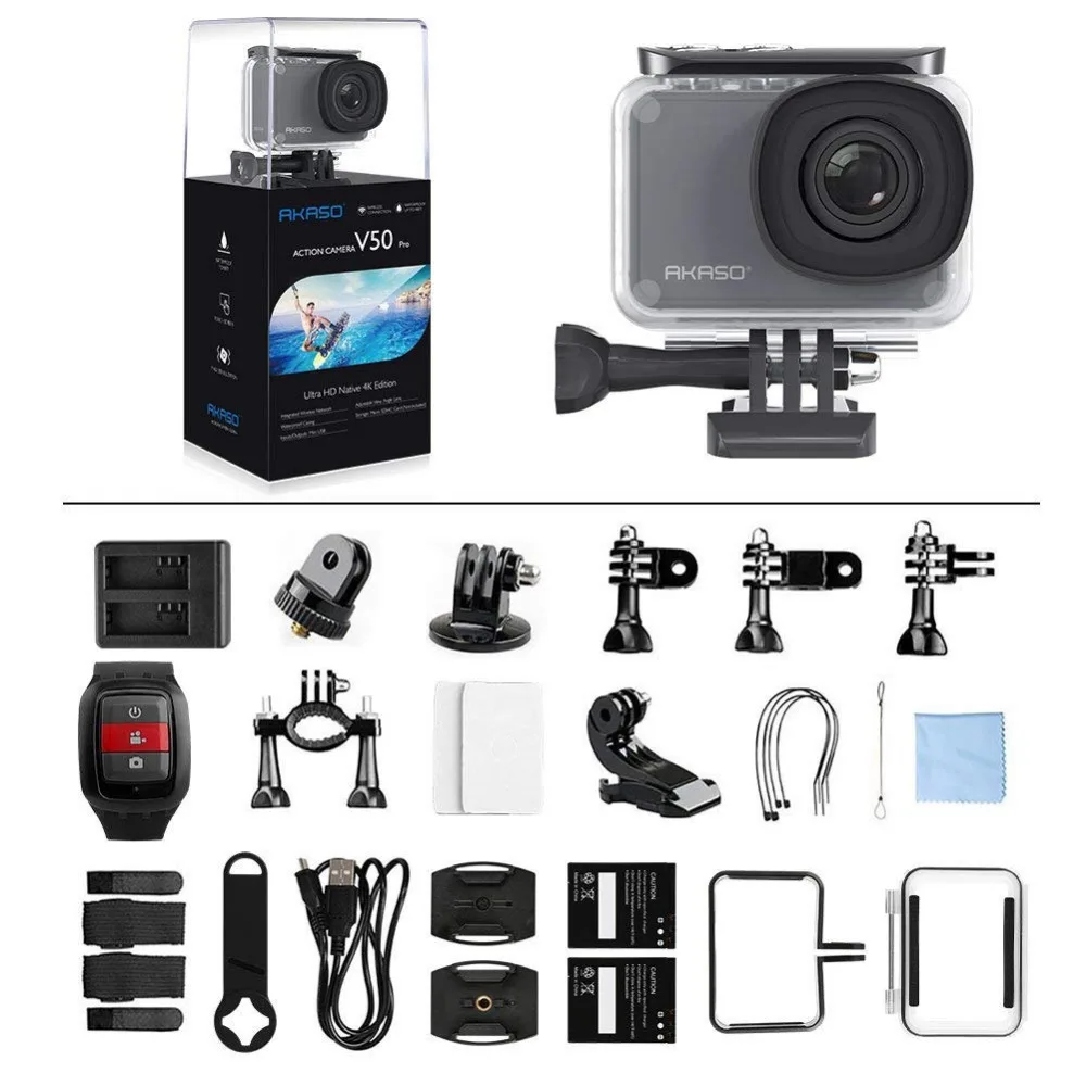 Экшн камера AKASO V50 PRO 4K 30 кадров/с сенсорный экран Wi Fi|Экшн-камеры| |