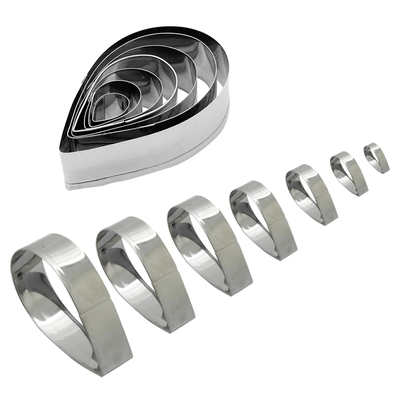 Cake Tool High Quality 7pcs/set Stainless Steel Rose Petal Cookie Cutter Mold Pastry Mould Sugarcraft Decorating | Дом и сад