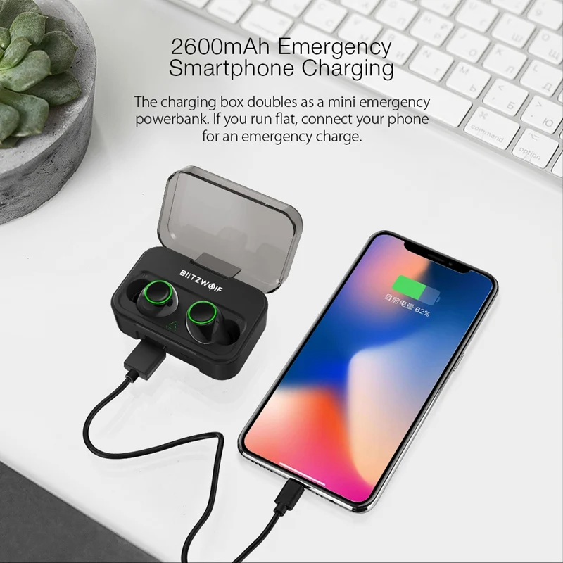 Blitzwolf BW FYE3 сенсорный Управление bluetooth V5.0 наушники вкладыши TWS True Беспроводной