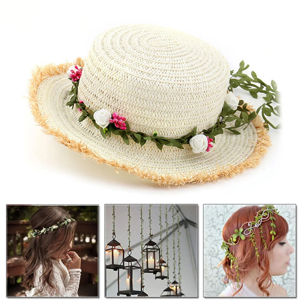 20m Artificial Wicker Leaf Vine DIY Wedding Garland Wreath Fake Greenery Decor | Дом и сад