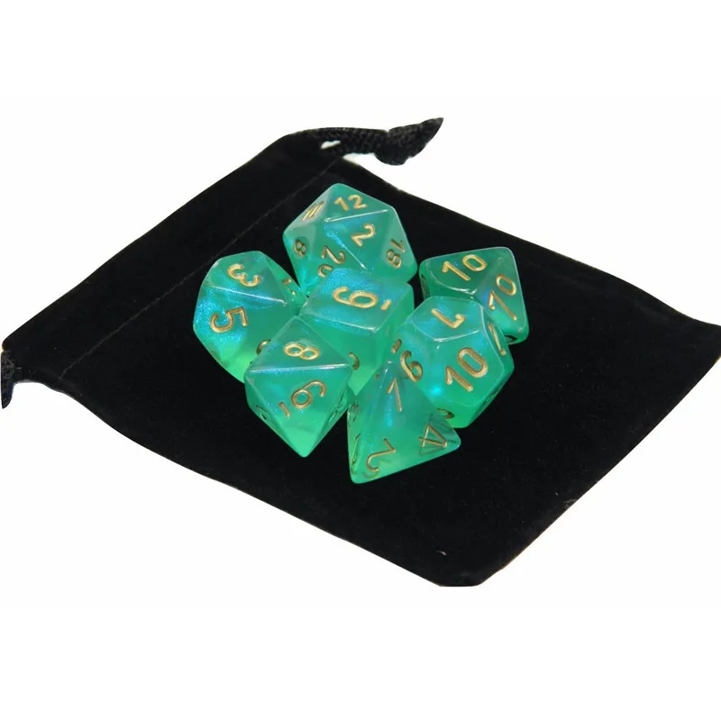 Высокое качество 7 шт./компл. многогранные кубики светильник зеленого цвета с