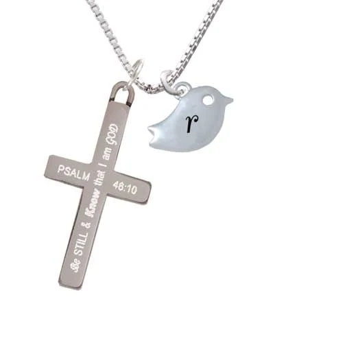 Little Bird Initial - R Be Still and Know Cross Necklace | Украшения и аксессуары