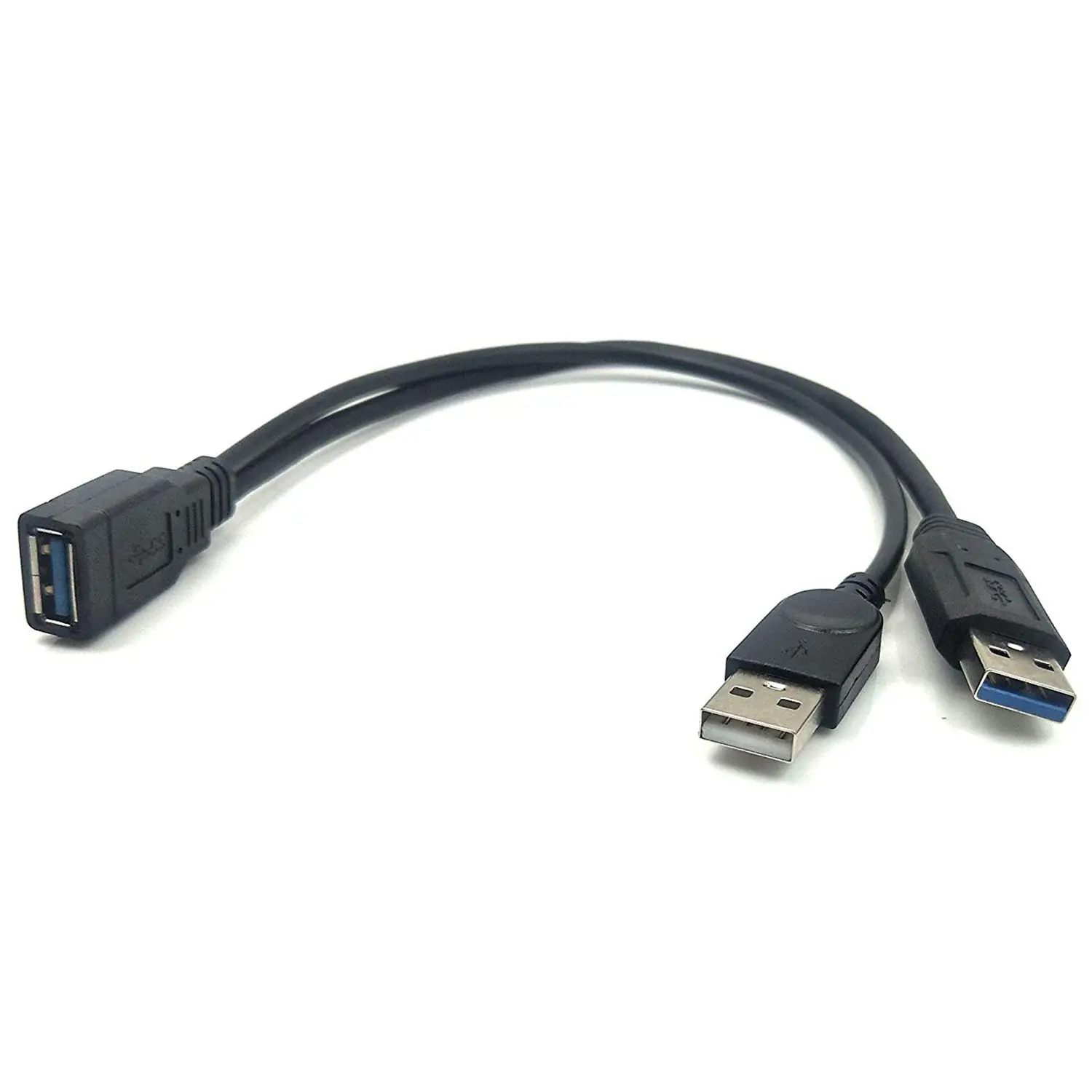 Полностью черный USB 3 0 Женский двойной мужские удлиненные Мощность данных Y
