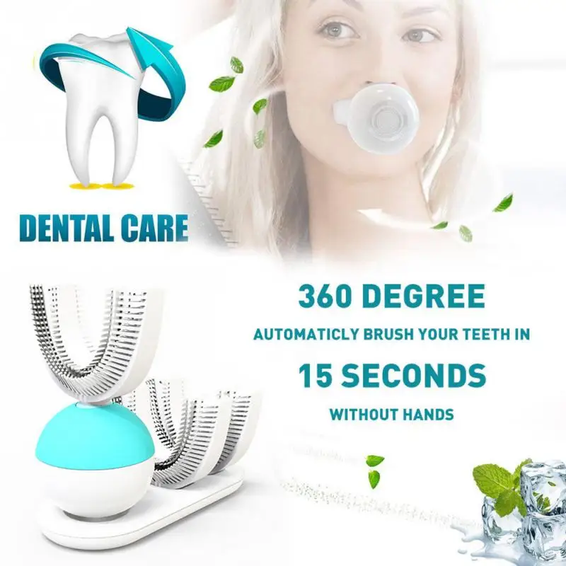360 градусов Автоматическая перезаряжаемая электрическая зубная щетка без рук