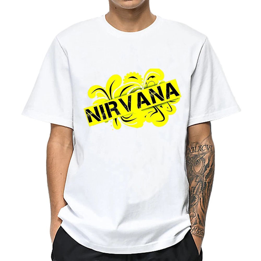 Nirvana футболка счастливое лицо Курт Кобейн Спаситель для мужчин принт хлопок