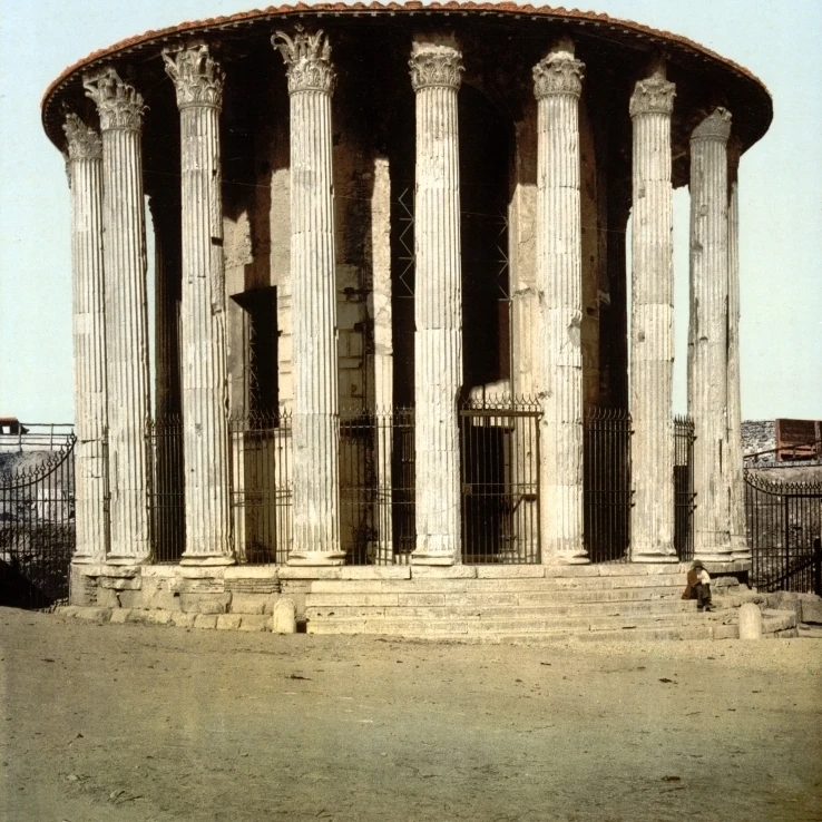 Фото Temple of Hercules Victor 1890 s постер печать наукой источник (24x36)|Таблички и знаки| |