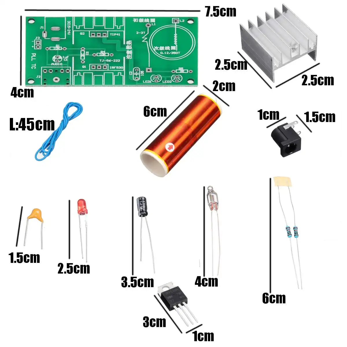 CLAITE 15W DC 15-24V 2A DIY Mini Coil Module Unassembled Speaker Electronic Kit Resonant Transformer Loudspeaker | Электроника