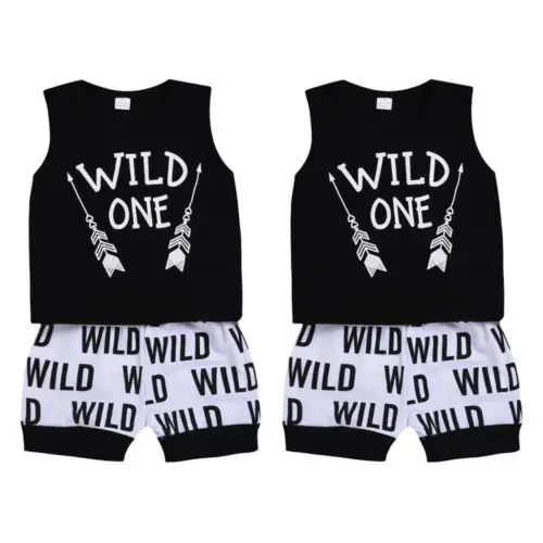 2019 Brand 2pcs Toddler Newborn Baby Boy Clothes Letter Arrow T-shirt Tops+Letter Pants Summer New Clothing Sets Cool 3-24M |