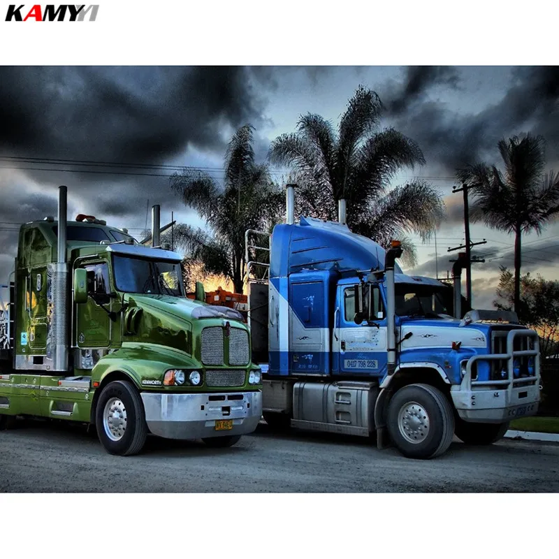 

KAMY YI полный квадрат/круглый 5D DIY Алмазная вышивка грузовик алмазная живопись вышивка домашний декор живопись HYY