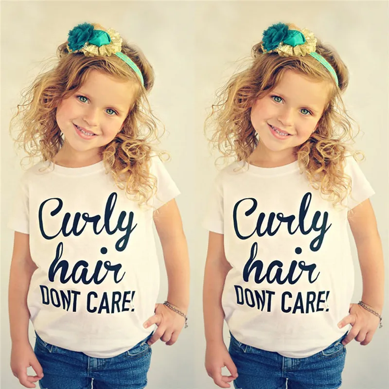 Белые летние футболки с буквенным принтом для маленьких девочек мальчиков и