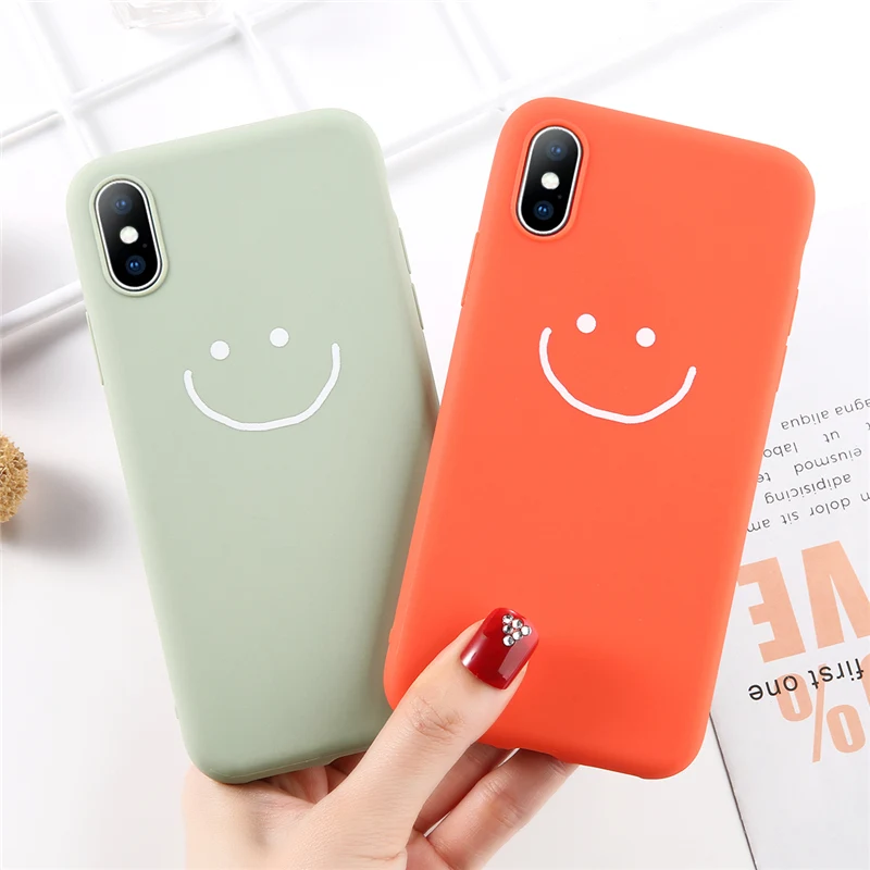 Lovebay Phone Case For iPhone 6 6s 7 8 Plus X XR XS Max Fashion Cartoon Love Heart Smiley Face Soft TPU Coque |
