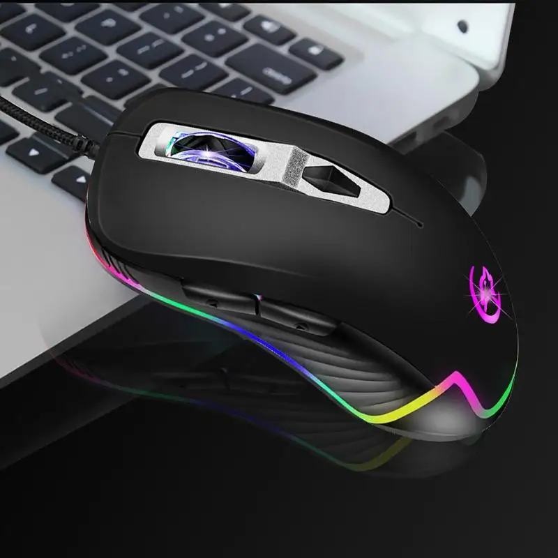 YWYT G827 игровая мышь 4800 dpi USB Проводная RGB подсветка 6 программируемых макро кнопок
