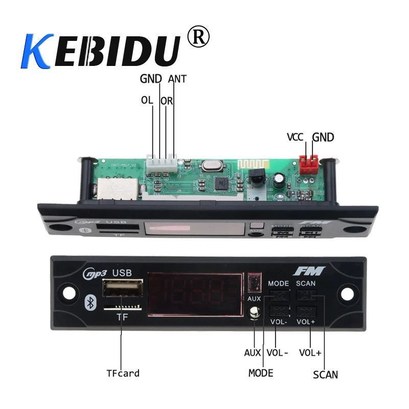 Kebidu DC5V автомобильный беспроводной Bluetooth декодер плата модуль MP3 WMA WAV AUX 3 5 мм аудио