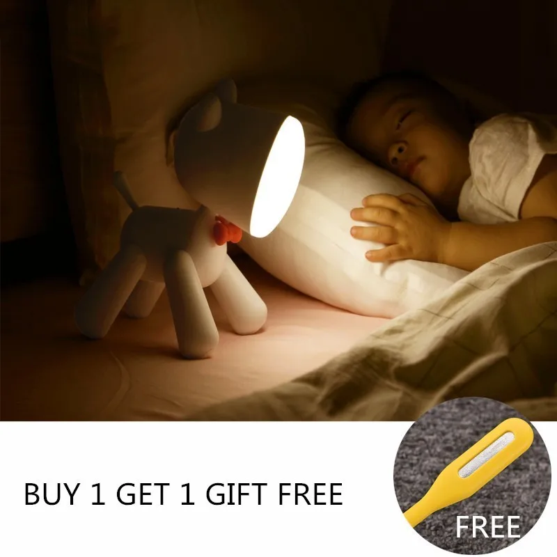 Rotatable Puppy Eyeshield Desk Lamp USB Charging Lovely Table With Two Dimming Novel Baby Sleep Night Light Book Gift | Освещение