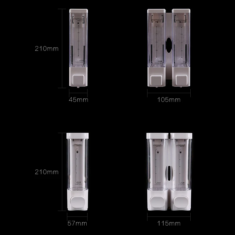 

Color series 250ml Liquid Soap Dispenser Square Wall Mount Shower Soap Bottle with a Lock for Bathroom Washroom Kitchen