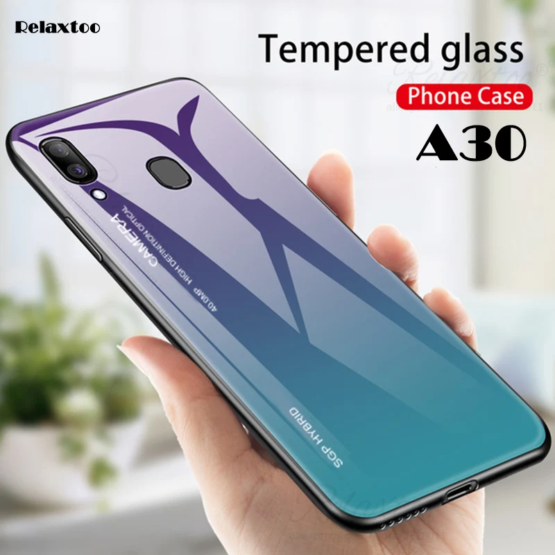 Чехол для телефона с градиентом Авроры Samsung Galaxy A30 A305F чехол из закаленного стекла