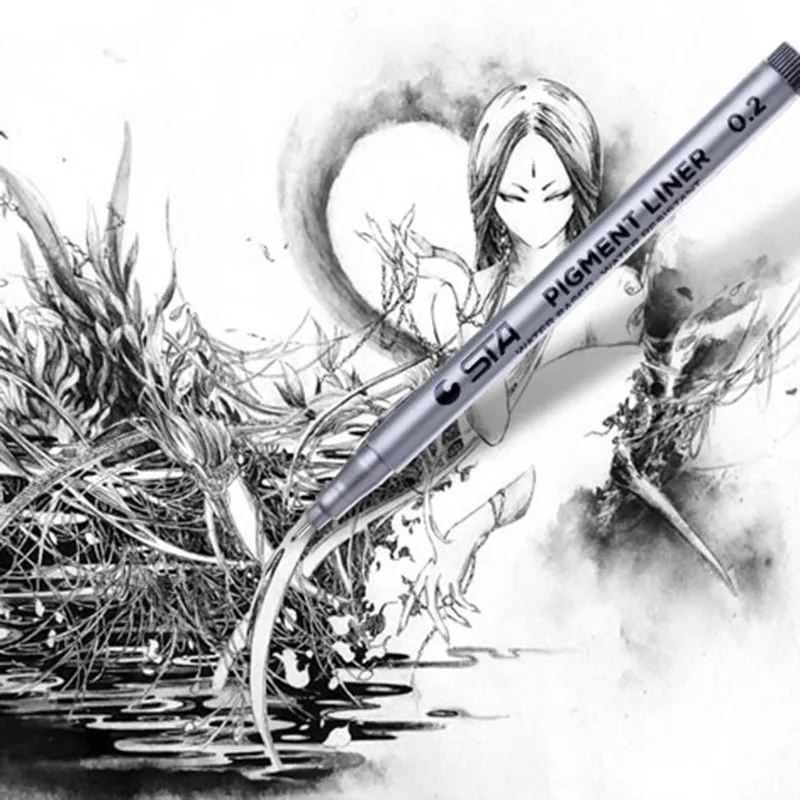 Pigment Liner Pigma Micron Ink Marker Pen Water Based Art Fineliner Drawing Painting School Office Stationery Supplie 04301|Маркеры для