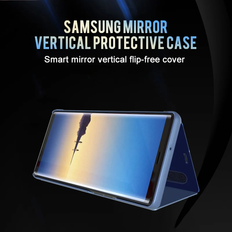Умный зеркальный флип-чехол для samsung Galaxy A30 A50 A10 S8 S9 Plus Note 9 8 чехол для A3 A5 A7 A6 A8 плюс S7 крышка чехол s
