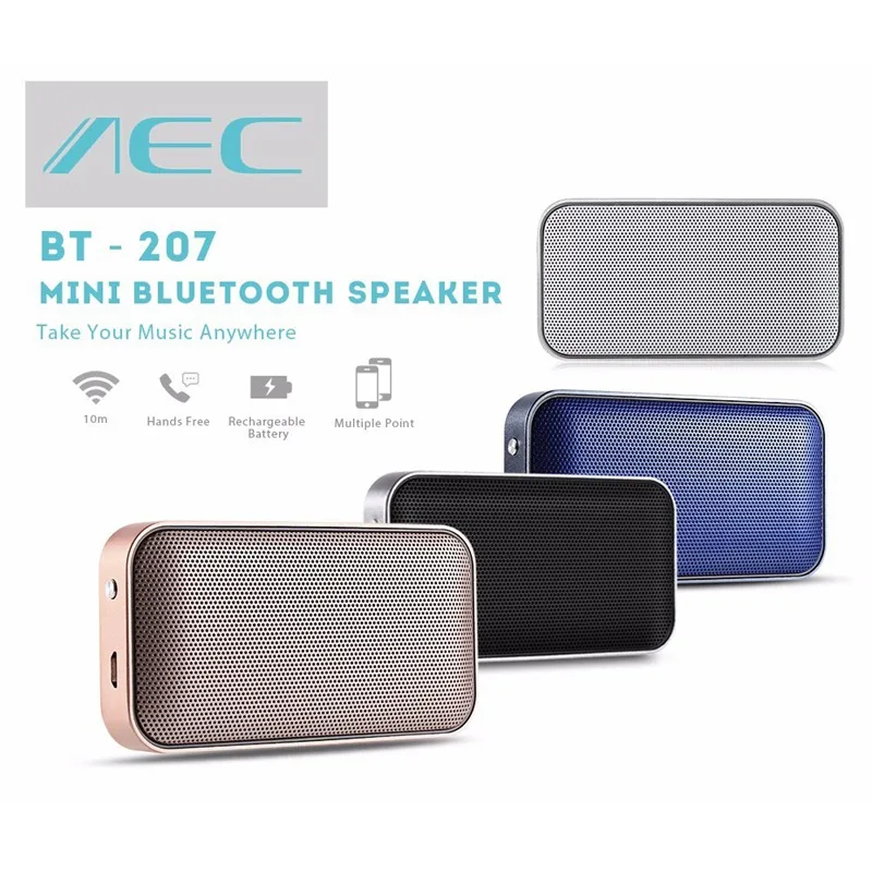 AEC BT207 портативный беспроводной карманный bluetooth-динамик мини-металлическая