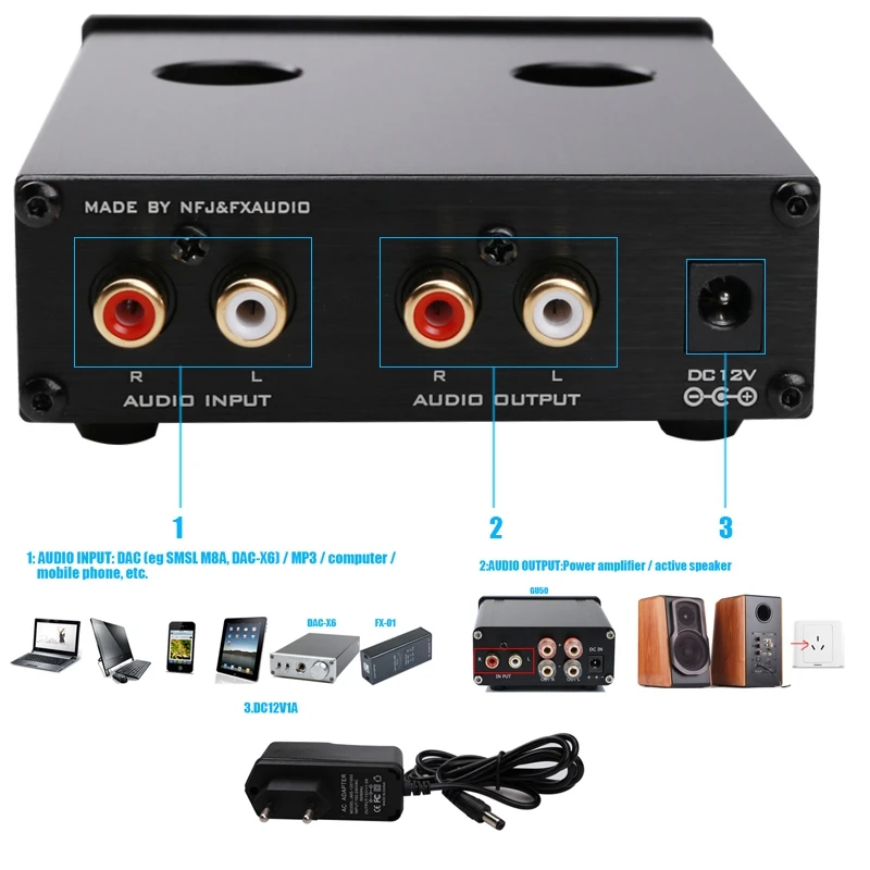 AAAE Top NFJ &amp FXAUDIO FX-AUDIO TUBE-03 MINI Bile 6J1 усилитель для преампа буферный Hi-Fi аудио