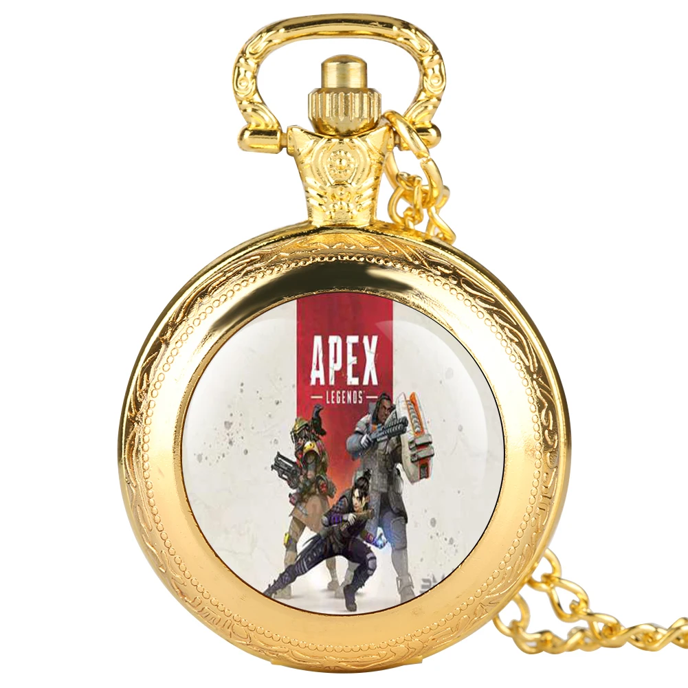 Apex веб-игровая тематика наклейка карманные часы для мужчин ожерелье мальчика