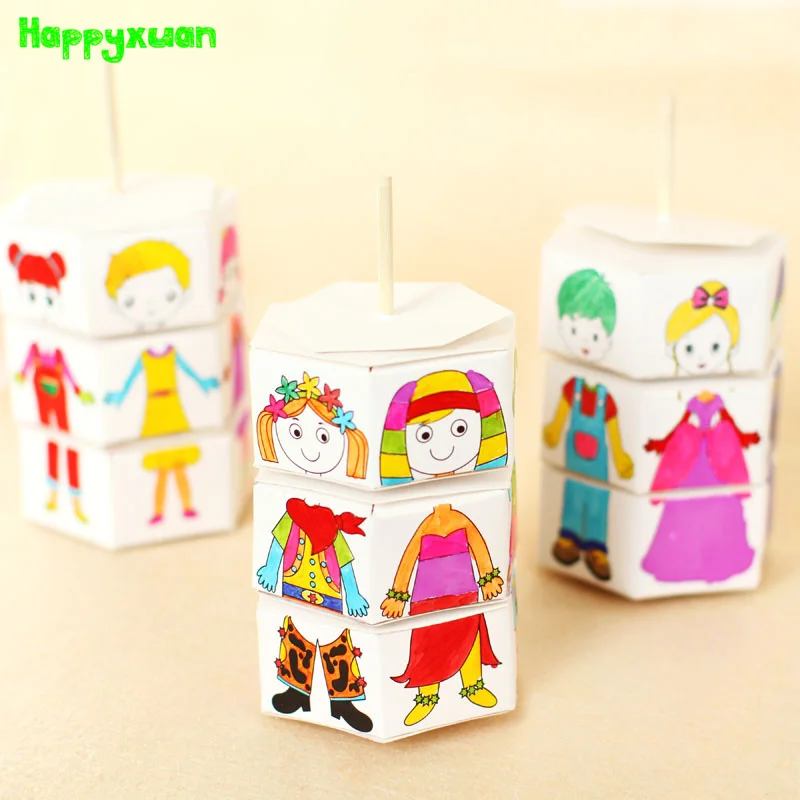 Happyxuan 3 комплекта DIY вращать платье-вверх воды раскраска игрушки Живопись Дети