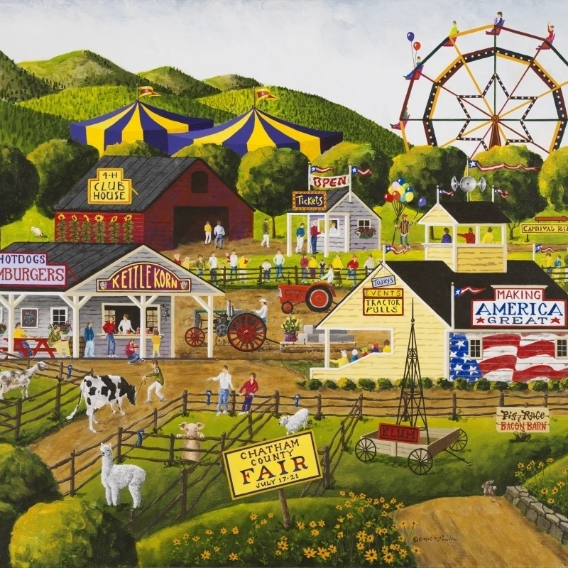 День на ярмарке вариант 1 постер печать Art Poulin (30x24)|Таблички и знаки| |