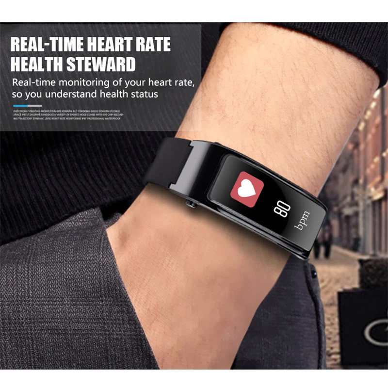 

NIYOQUE Smart Talk Band Colorful Bluetooth Earphone Headphone Heart Rate Smart Bracelet Wristband For iPhone Huawei Xiaomi Phone